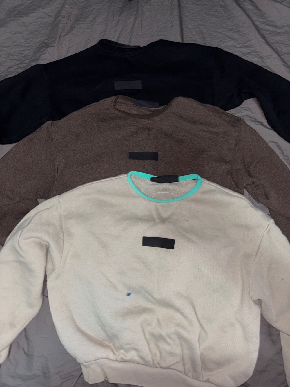 Lot of 3 Kids authentic Fear of God essential Crewneck Sweater